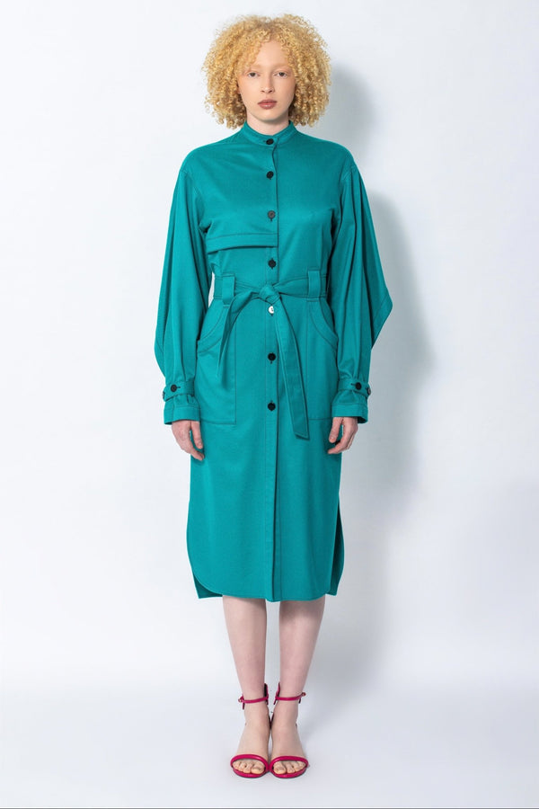 Ana viscose blend cotton trench dress - Judy Sanderson