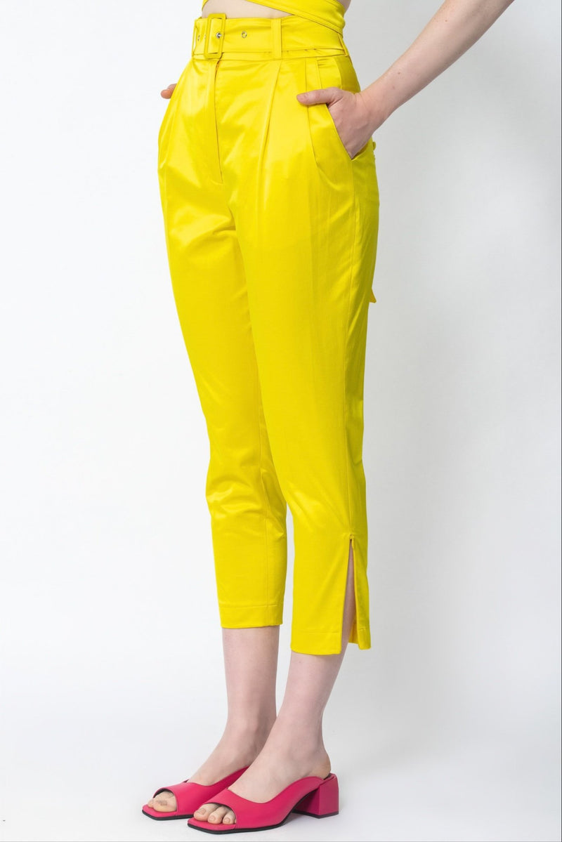 Entelo yellow cropped slim-leg pants - Judy Sanderson