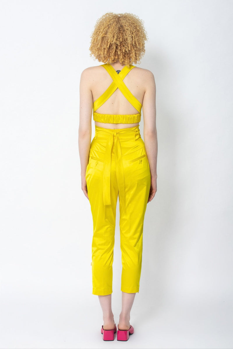 Entelo yellow cropped slim-leg pants - Judy Sanderson