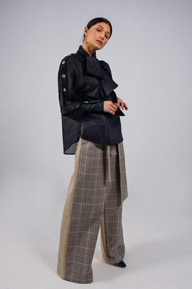 Harriet black oversized bow Blouse - Judy Sanderson