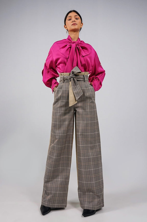 Harriet hot pink oversized bow Blouse - Judy Sanderson