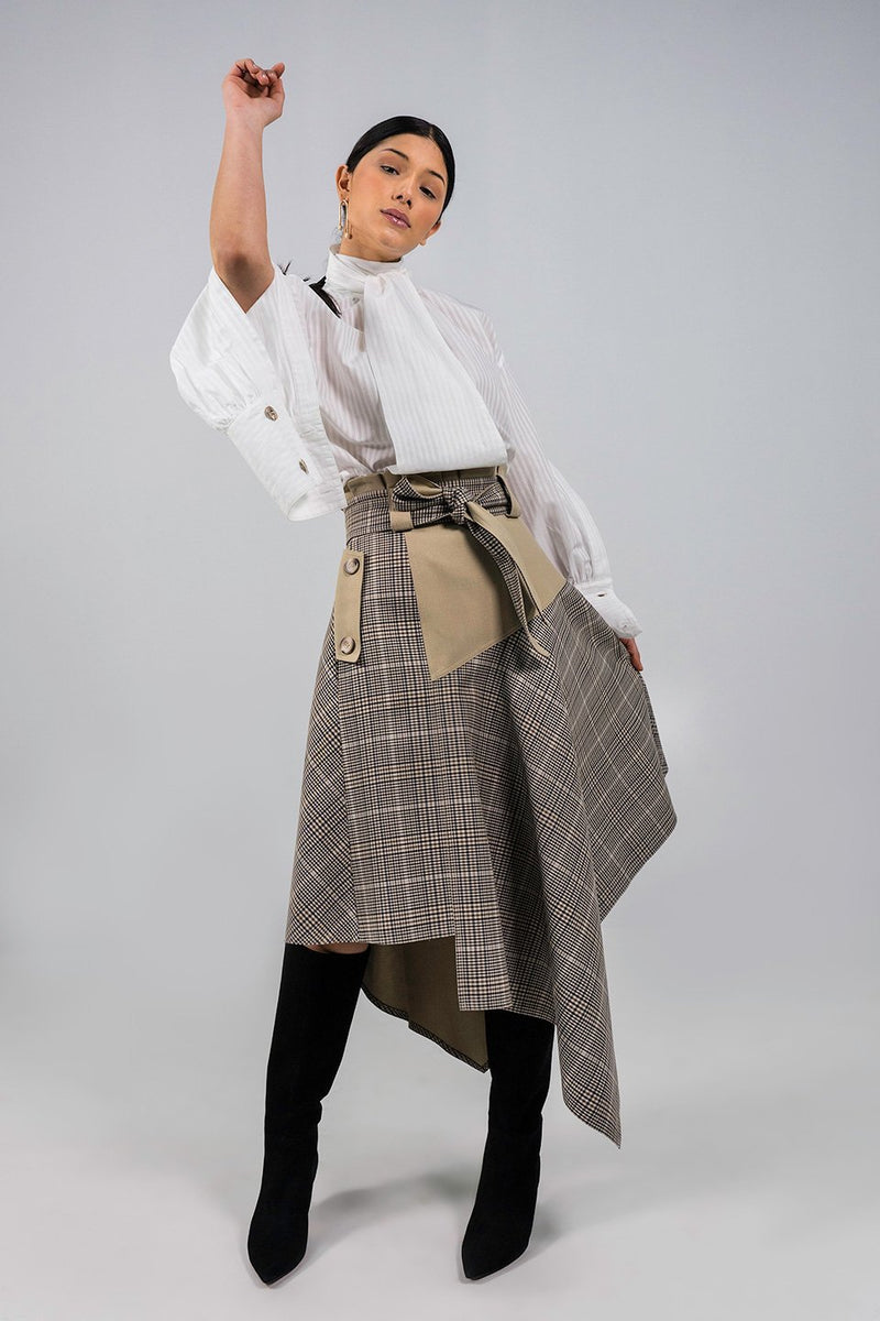 Harriet white oversized bow Blouse - Judy Sanderson