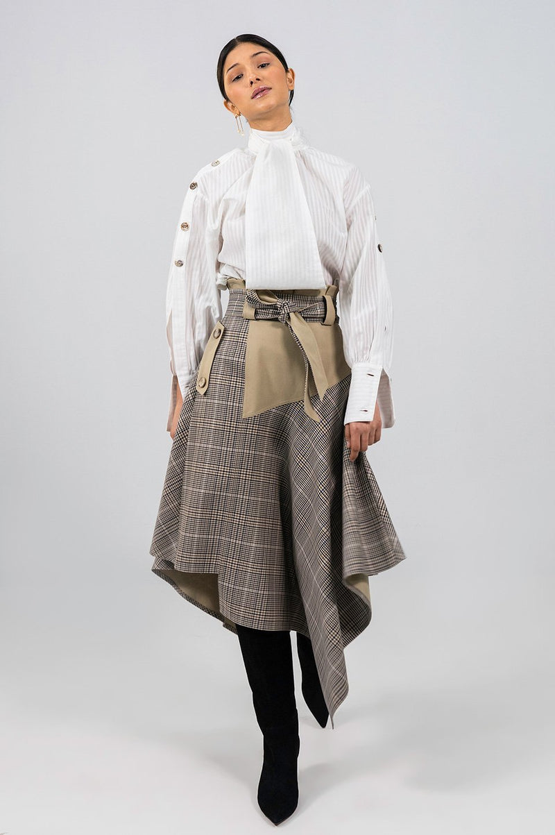 Harriet white oversized bow Blouse - Judy Sanderson