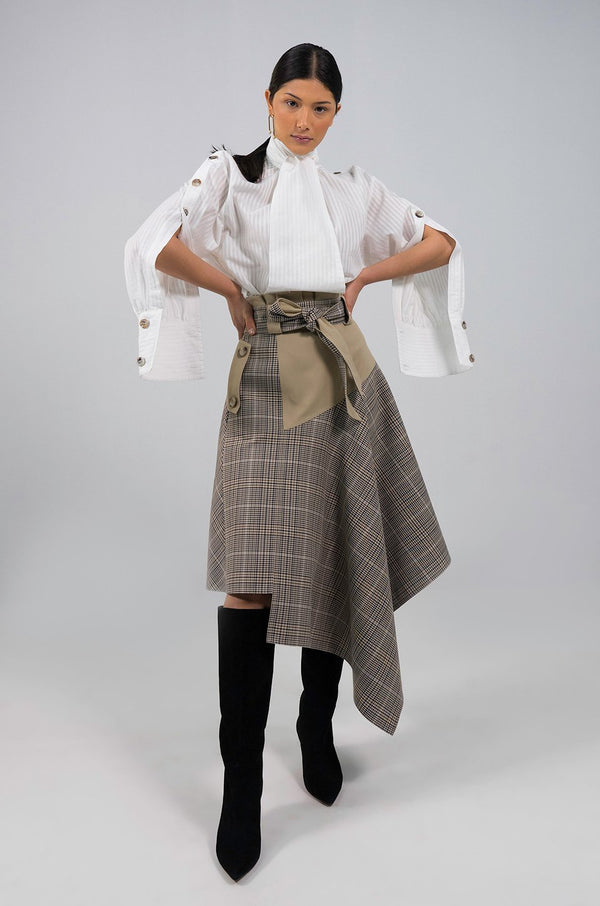 Harriet white oversized bow Blouse - Judy Sanderson