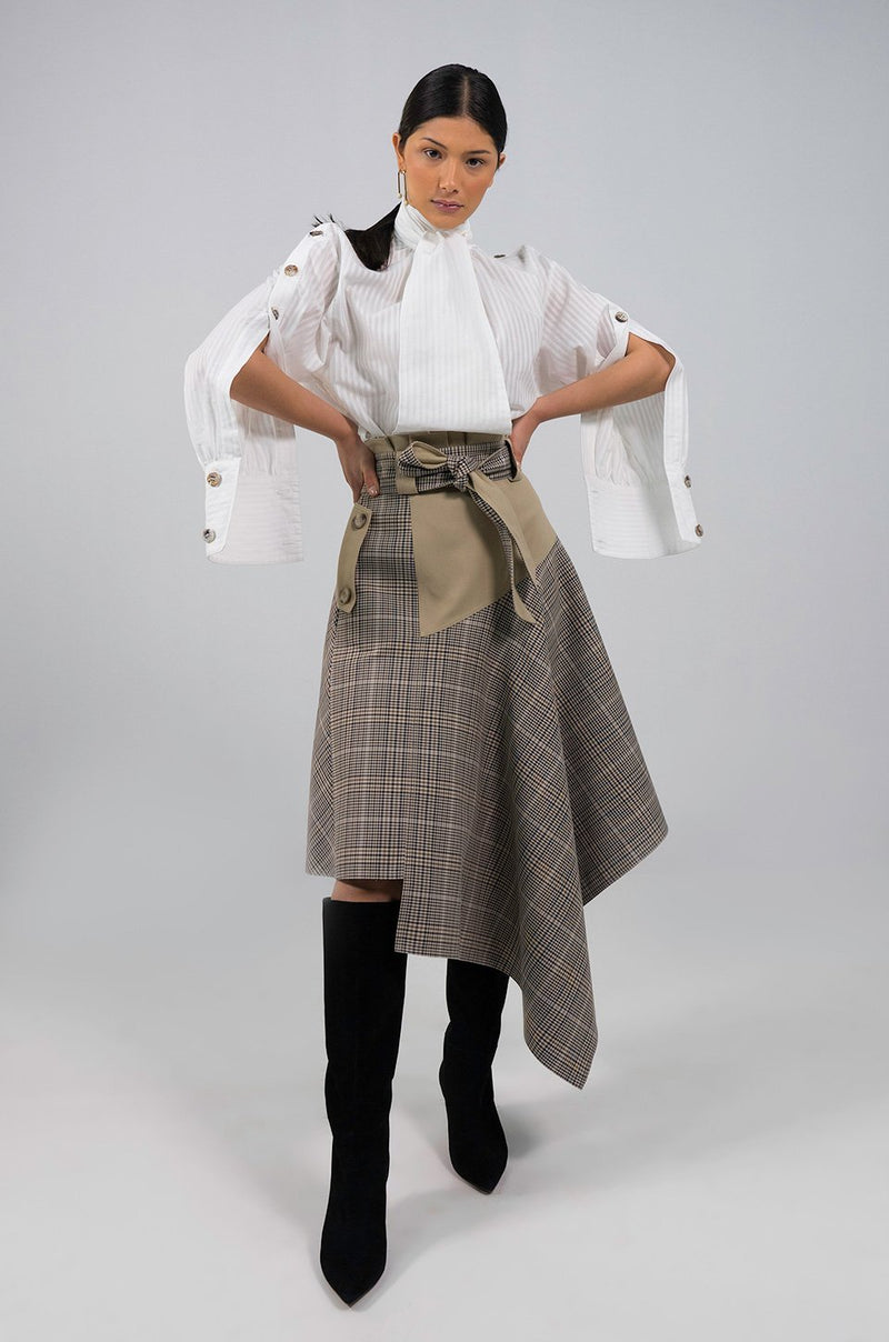 Harriet white oversized bow Blouse - Judy Sanderson