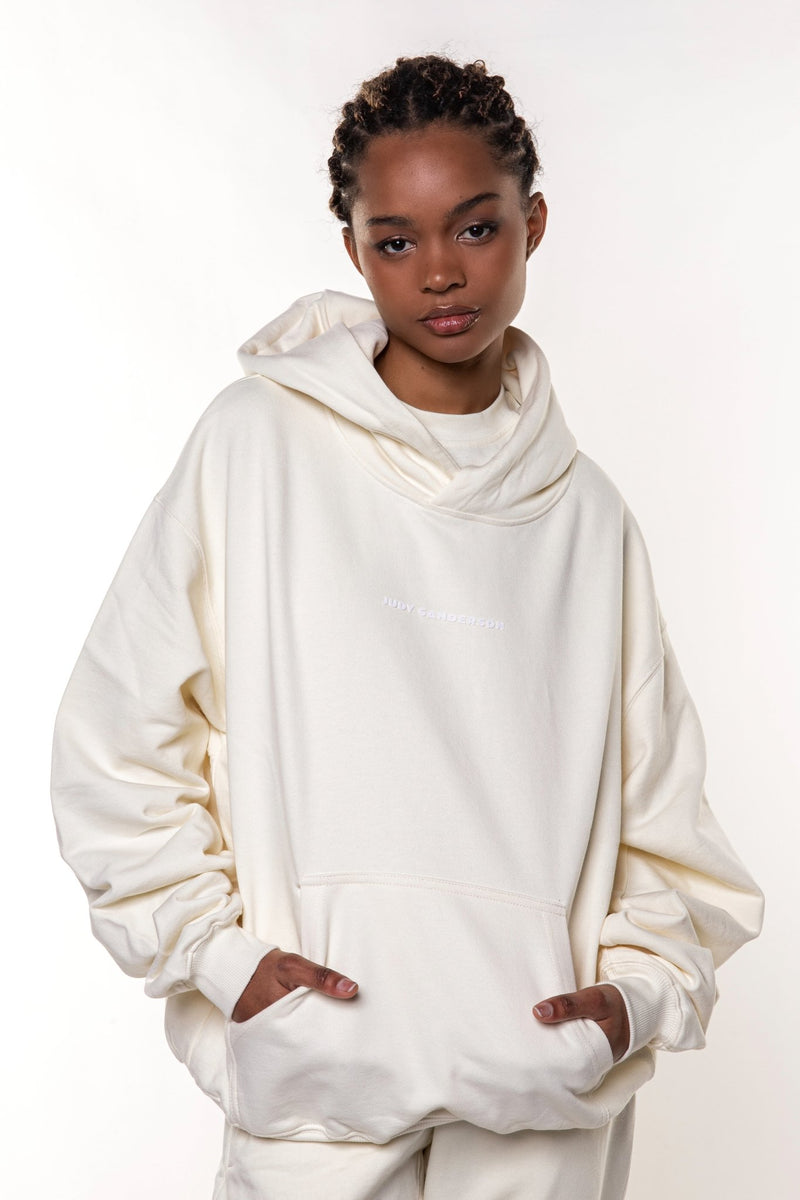 JUDY SANDERSON CREAM OVERSIZED HOODIE UNISEX - Judy Sanderson