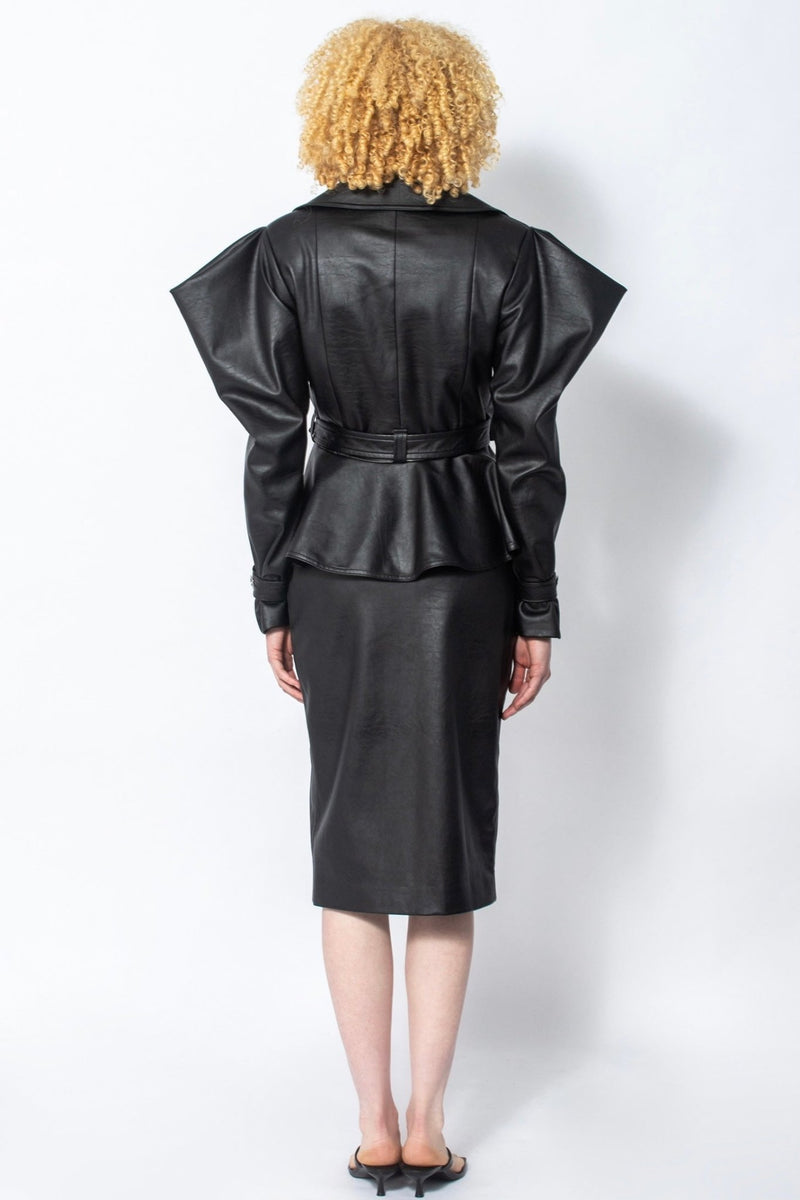 Limited Edition Vegan leather midi skirt - Judy Sanderson