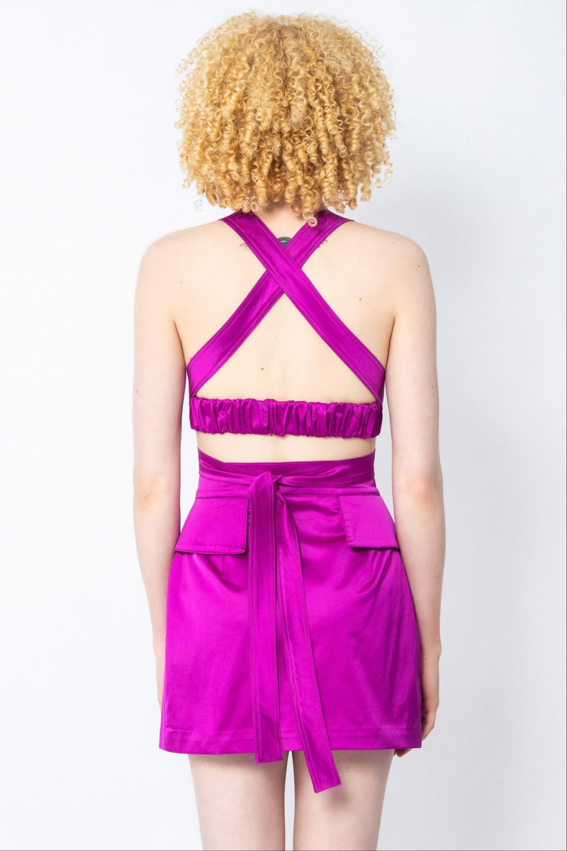 Mahahlwa fuchsia wrap bralette - Judy Sanderson