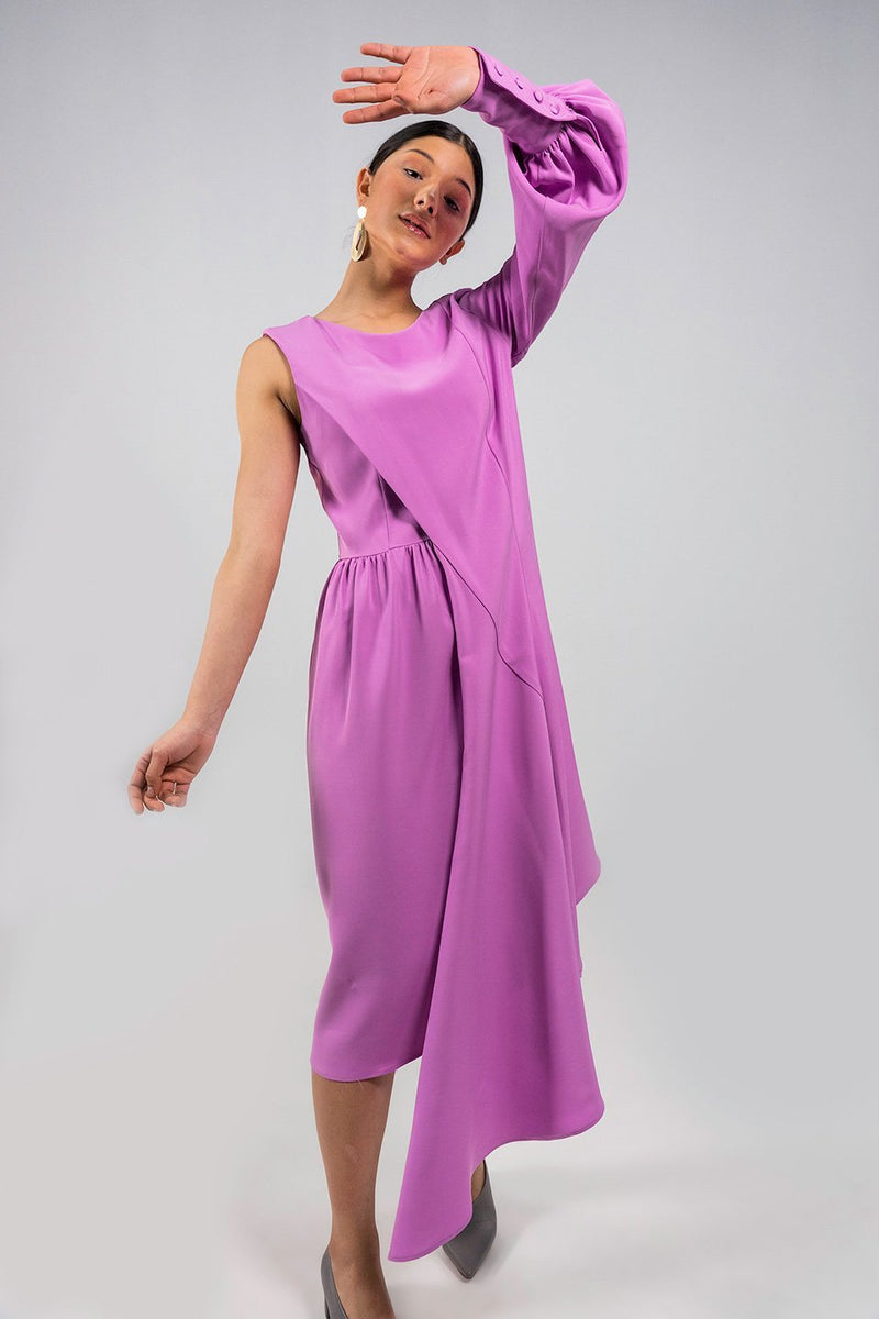 Maropeng lavender asymmetric Dress - Judy Sanderson
