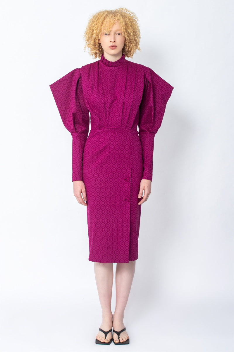 Mbhuri stretch jacquard midi dress - Judy Sanderson