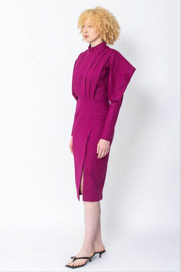 Mbhuri stretch jacquard midi dress - Judy Sanderson