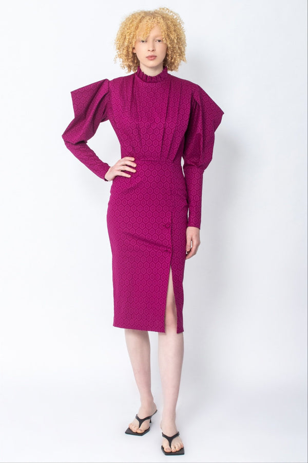 Mbhuri stretch jacquard midi dress - Judy Sanderson