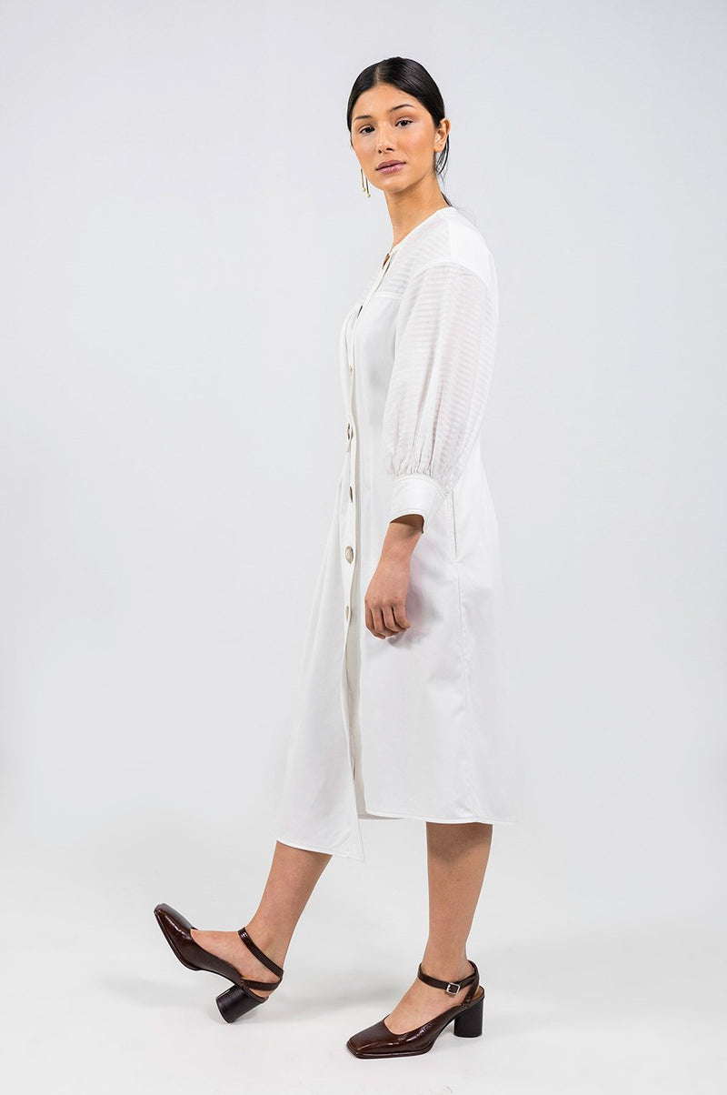 Ntombizodwa Asymmetric half-belt Shirt Dress - Judy Sanderson