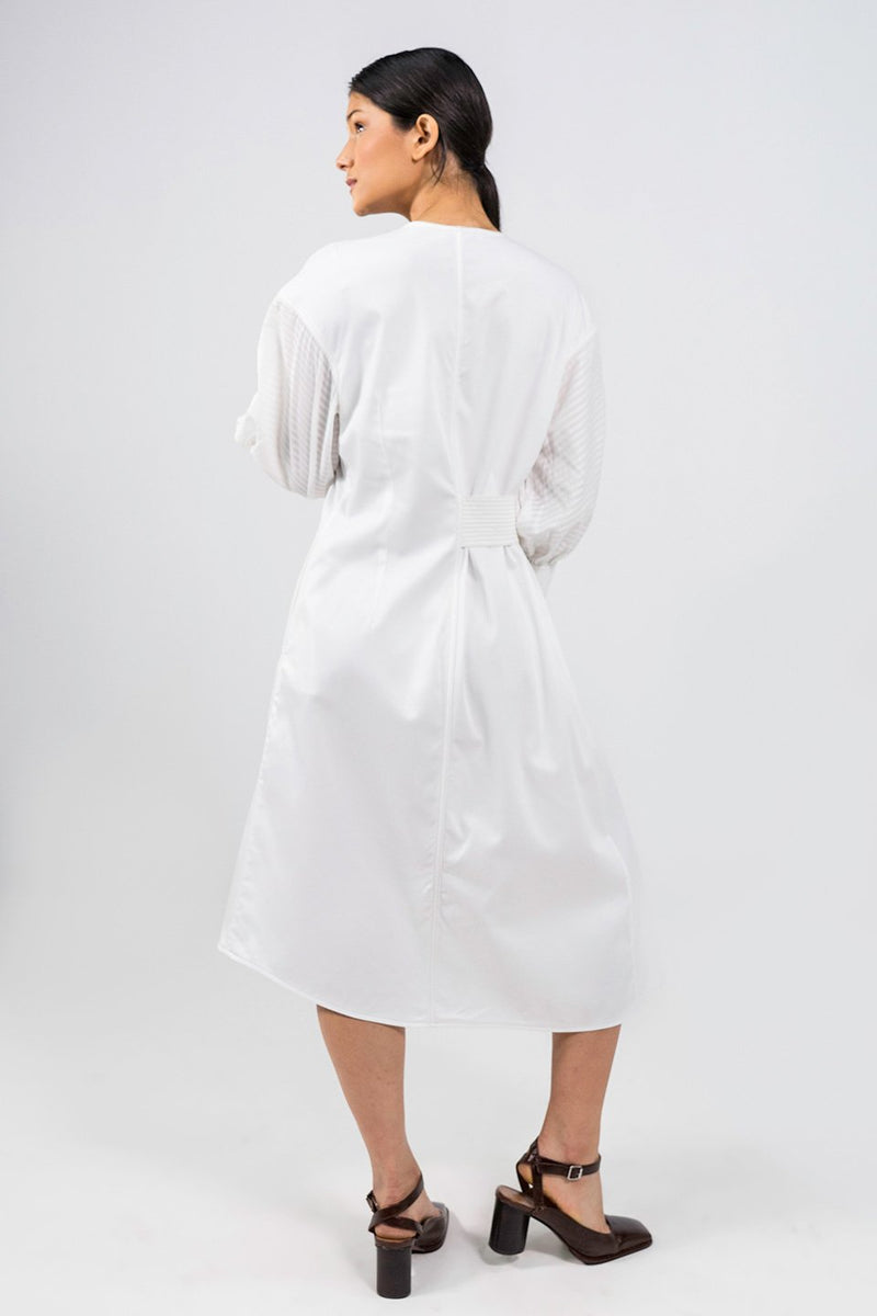 Ntombizodwa Asymmetric half-belt Shirt Dress - Judy Sanderson