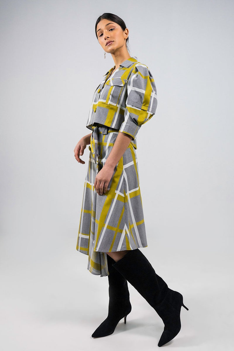 N'wamfambeni check cropped drill Shirt - Judy Sanderson