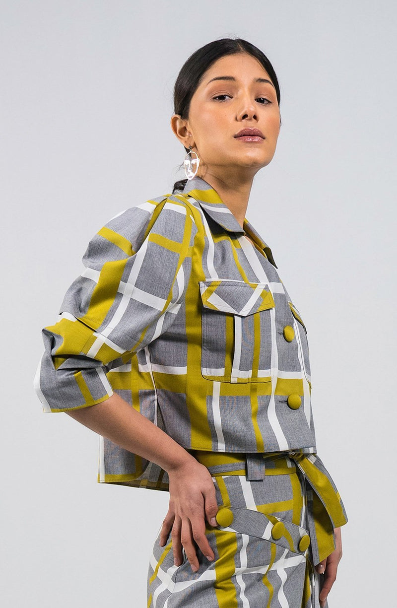 N'wamfambeni check cropped drill Shirt - Judy Sanderson