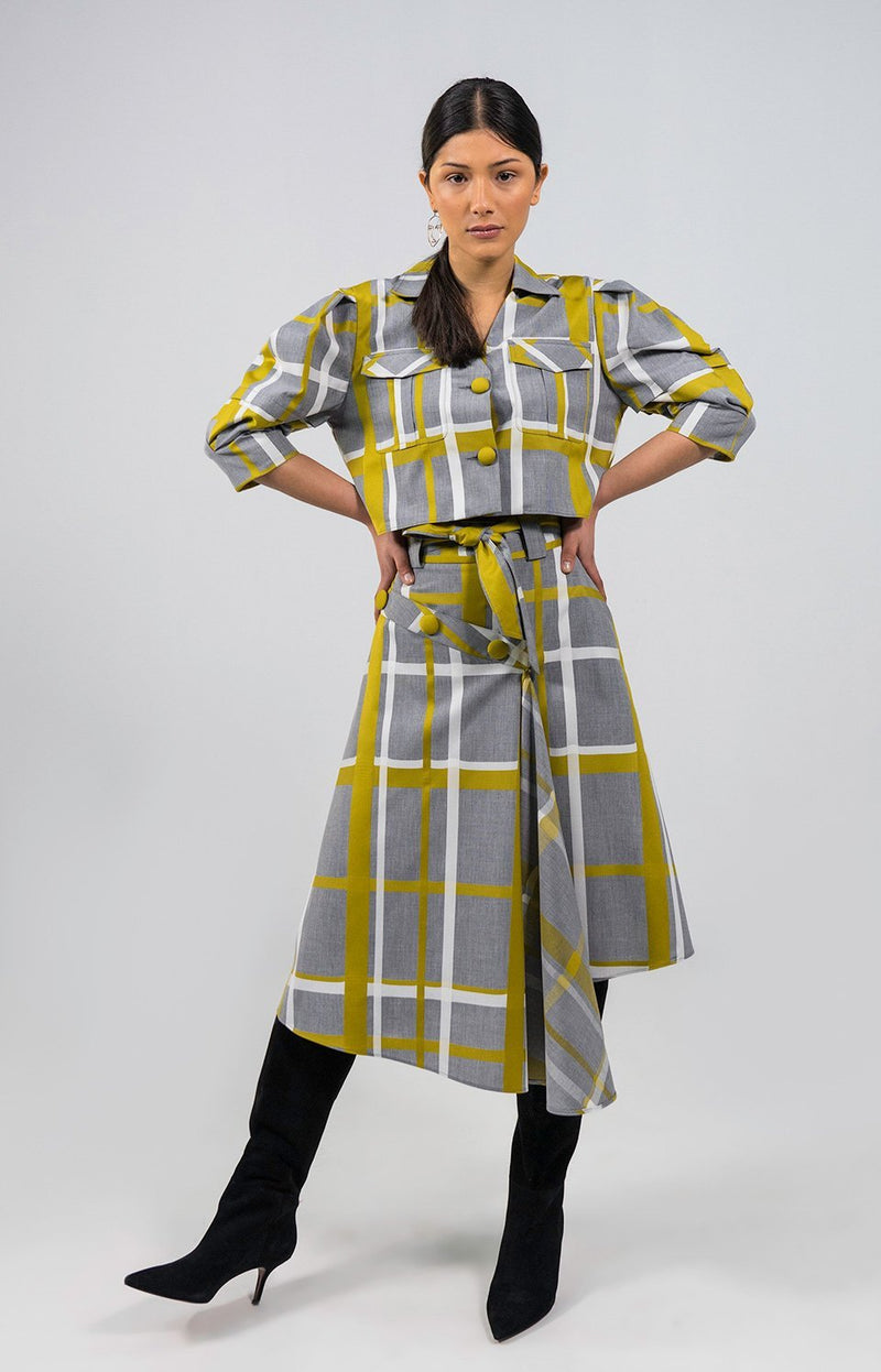 N'wamfambeni check cropped drill Shirt - Judy Sanderson