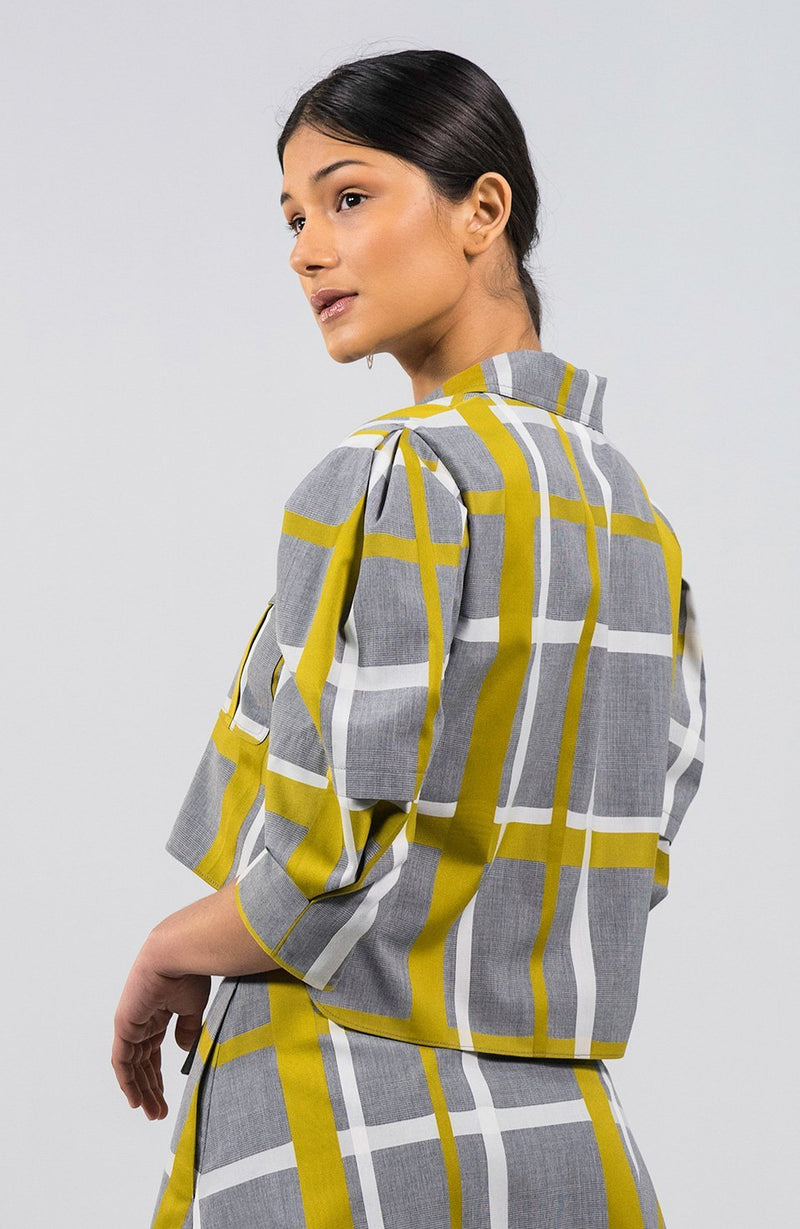 N'wamfambeni check cropped drill Shirt - Judy Sanderson
