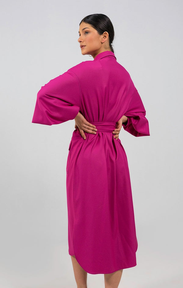 Phoeby hot pink Shirt Dress - Judy Sanderson