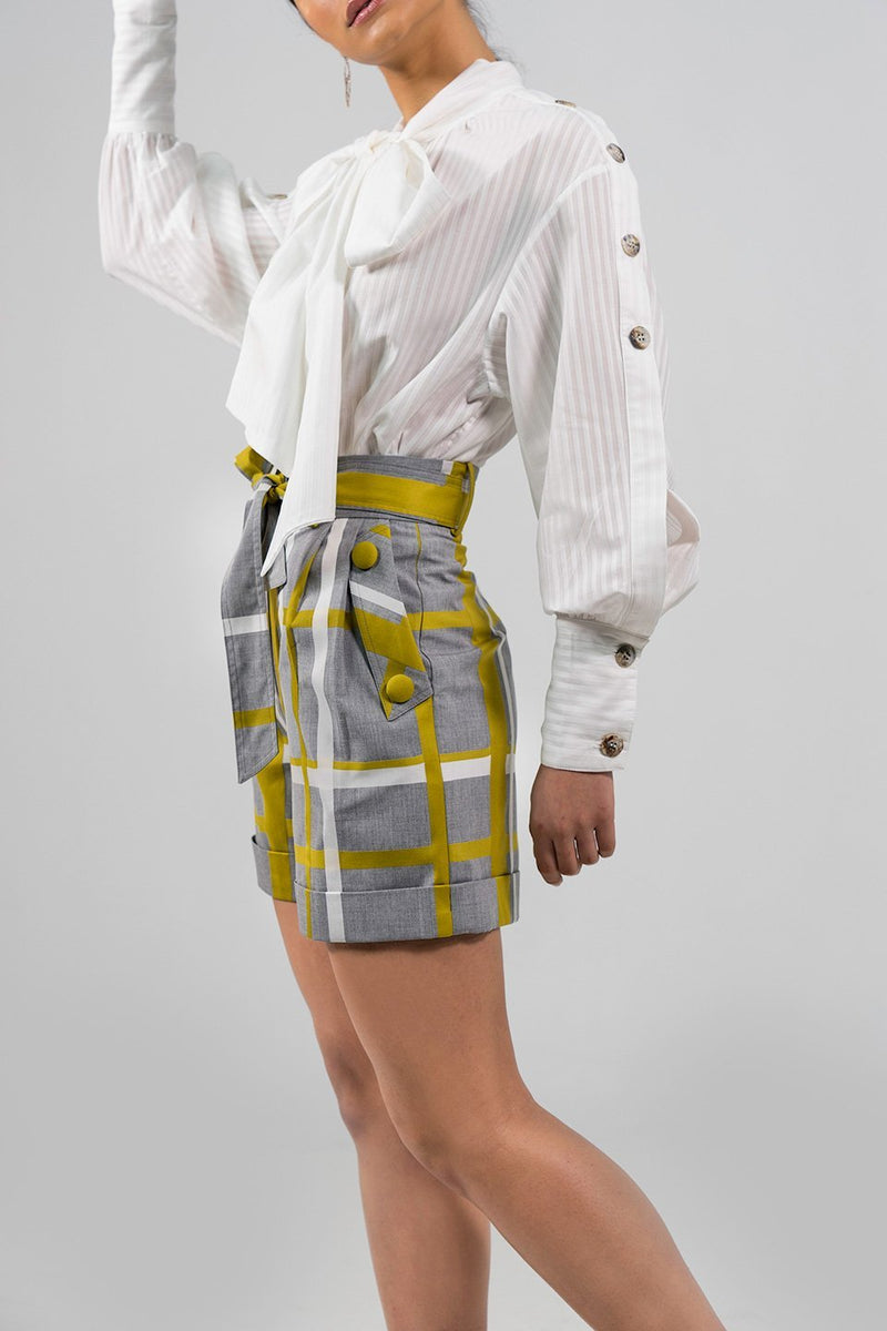 Portia high-waisted tailored Shorts - Judy Sanderson
