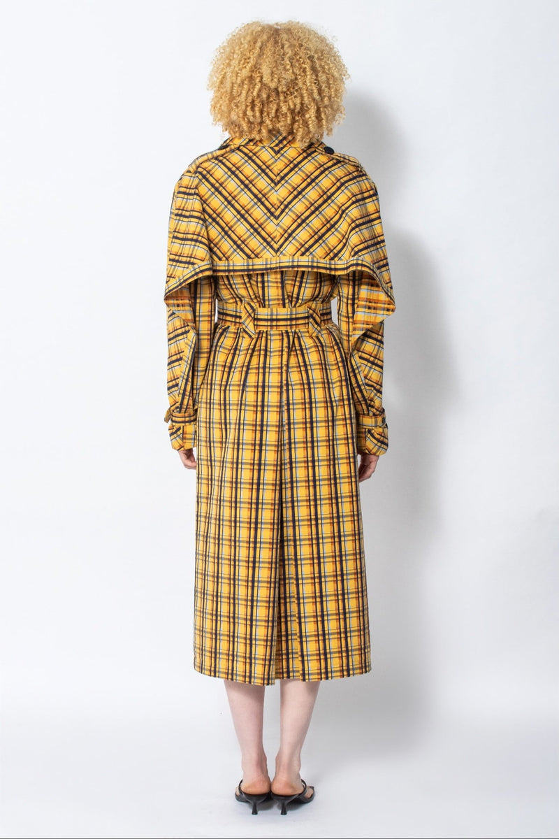 Tati check cotton trench coat - Judy Sanderson