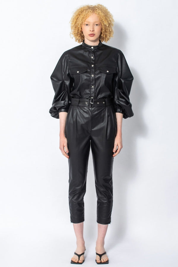 Tsakani Italian vegan leather shirt - Judy Sanderson