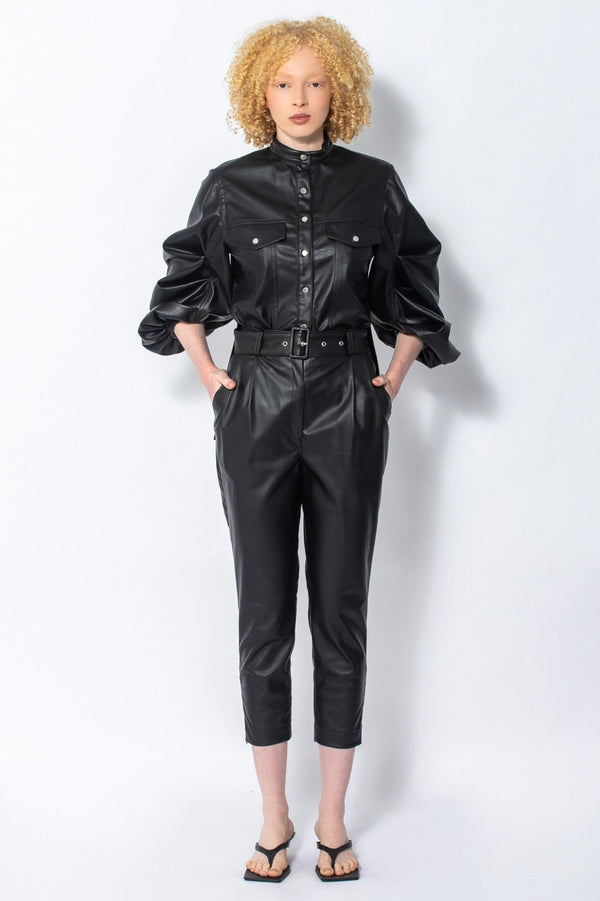 Tsakani Italian vegan leather shirt - Judy Sanderson