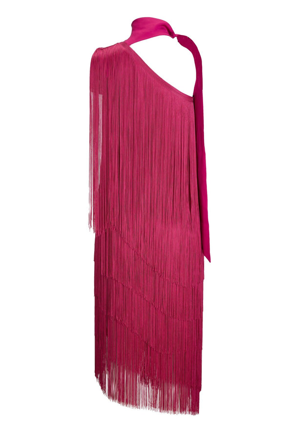 VERA fringe asymmetric dress - Judy Sanderson