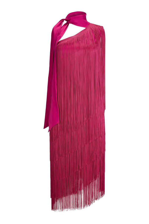 VERA fringe asymmetric dress - Judy Sanderson